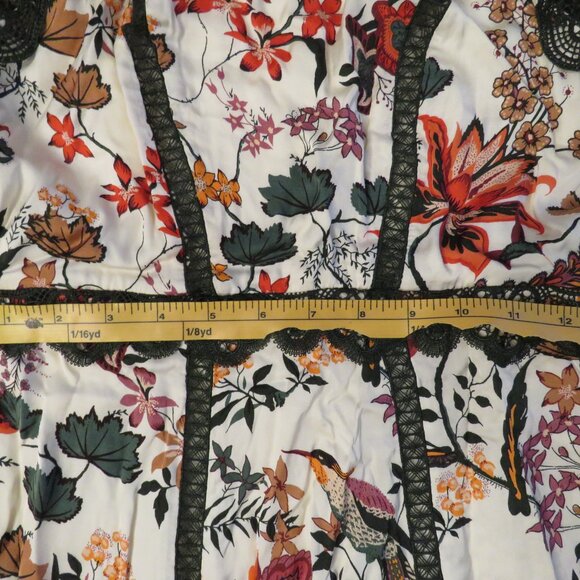 Lace-Trim A-Line Dress - By Anthropologie - Size 8 - Floral/Lined/Pockets - Picture 4 of 7